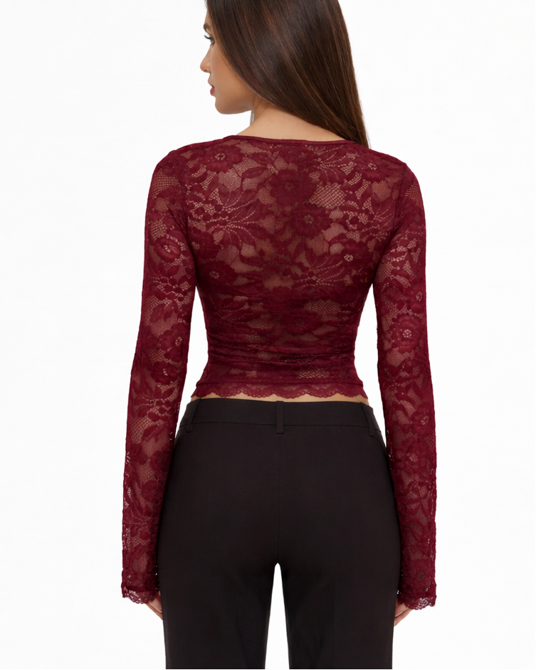 Lace Affair långärmad topp