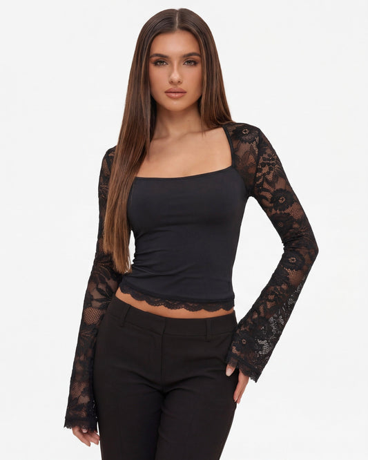 Lace Affair långärmad topp