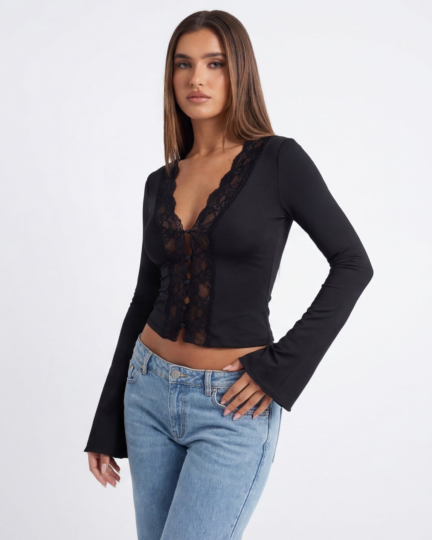 Lace Muse långärmad topp