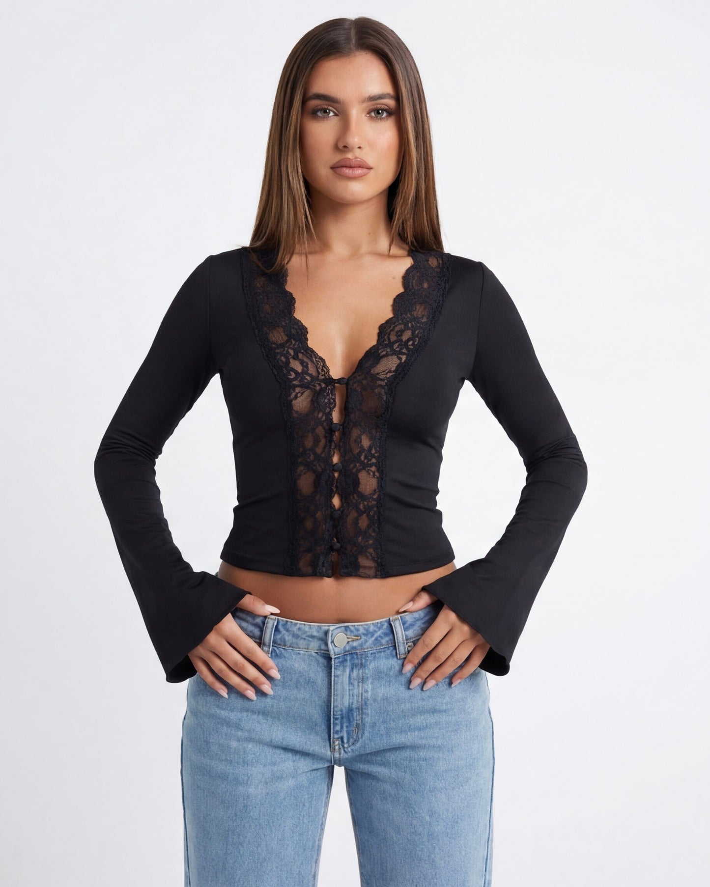 Lace Muse långärmad topp