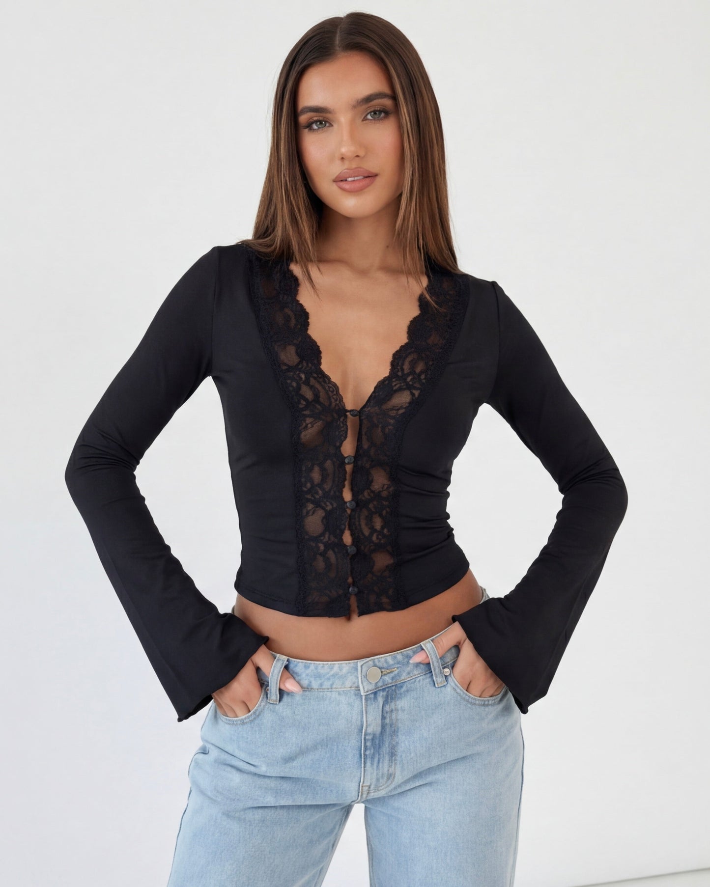 Lace Muse långärmad topp