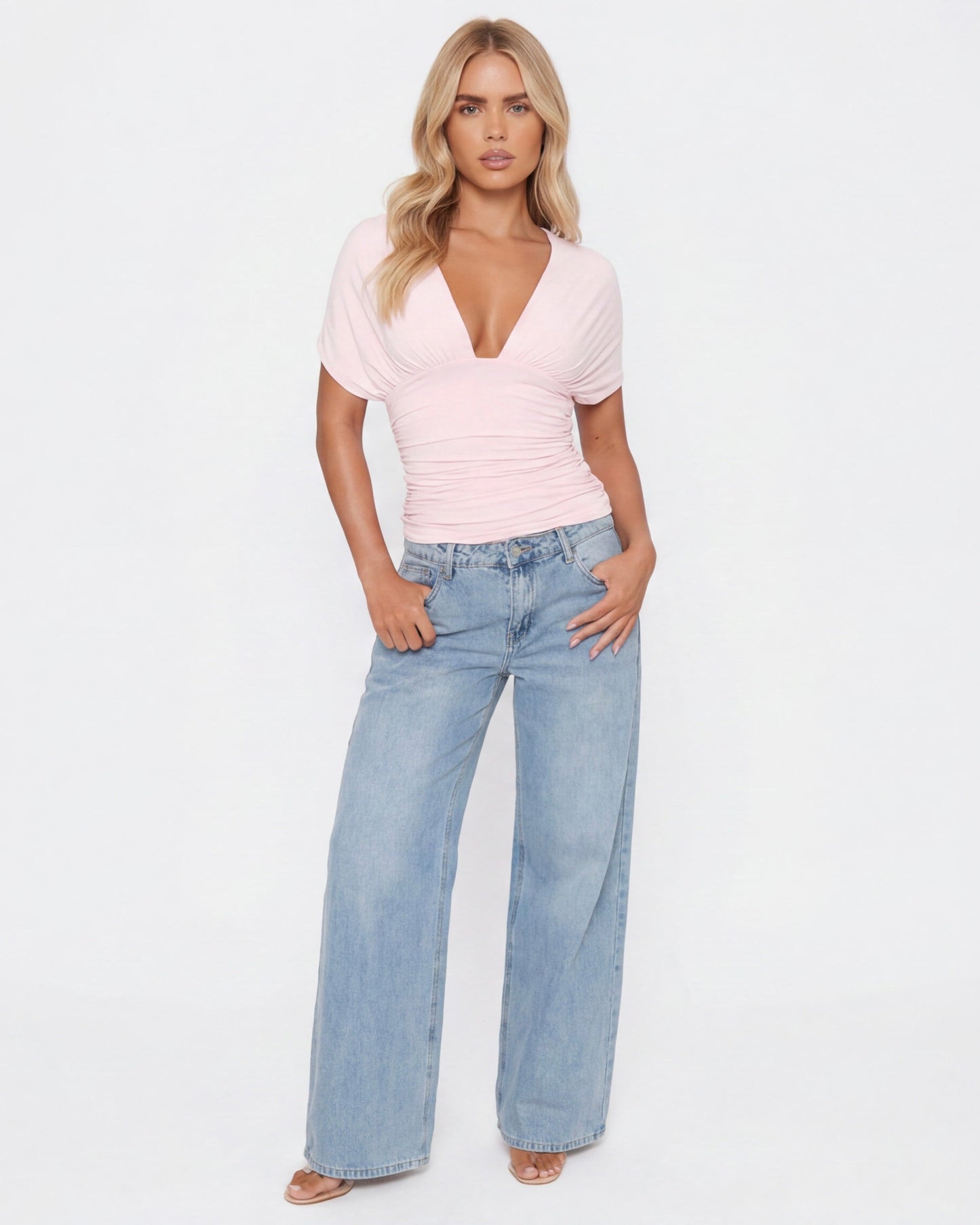 Blush Muse topp med öppen rygg