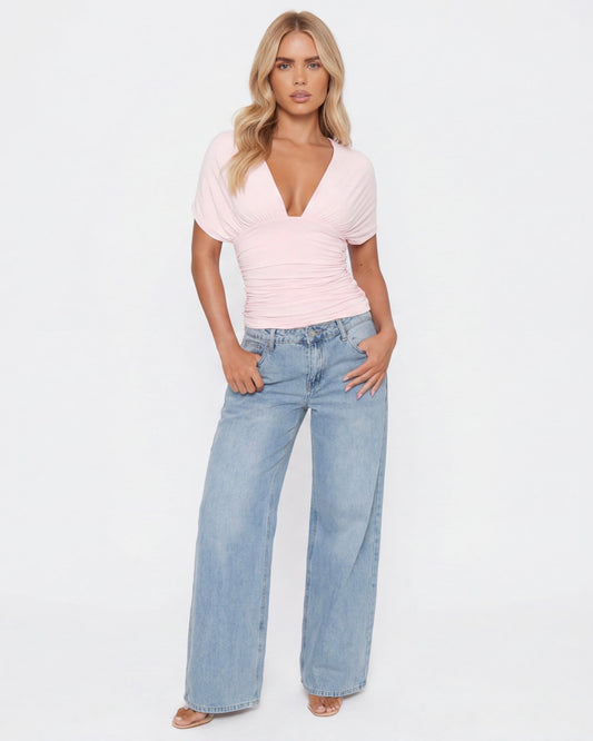 Blush Muse topp med öppen rygg