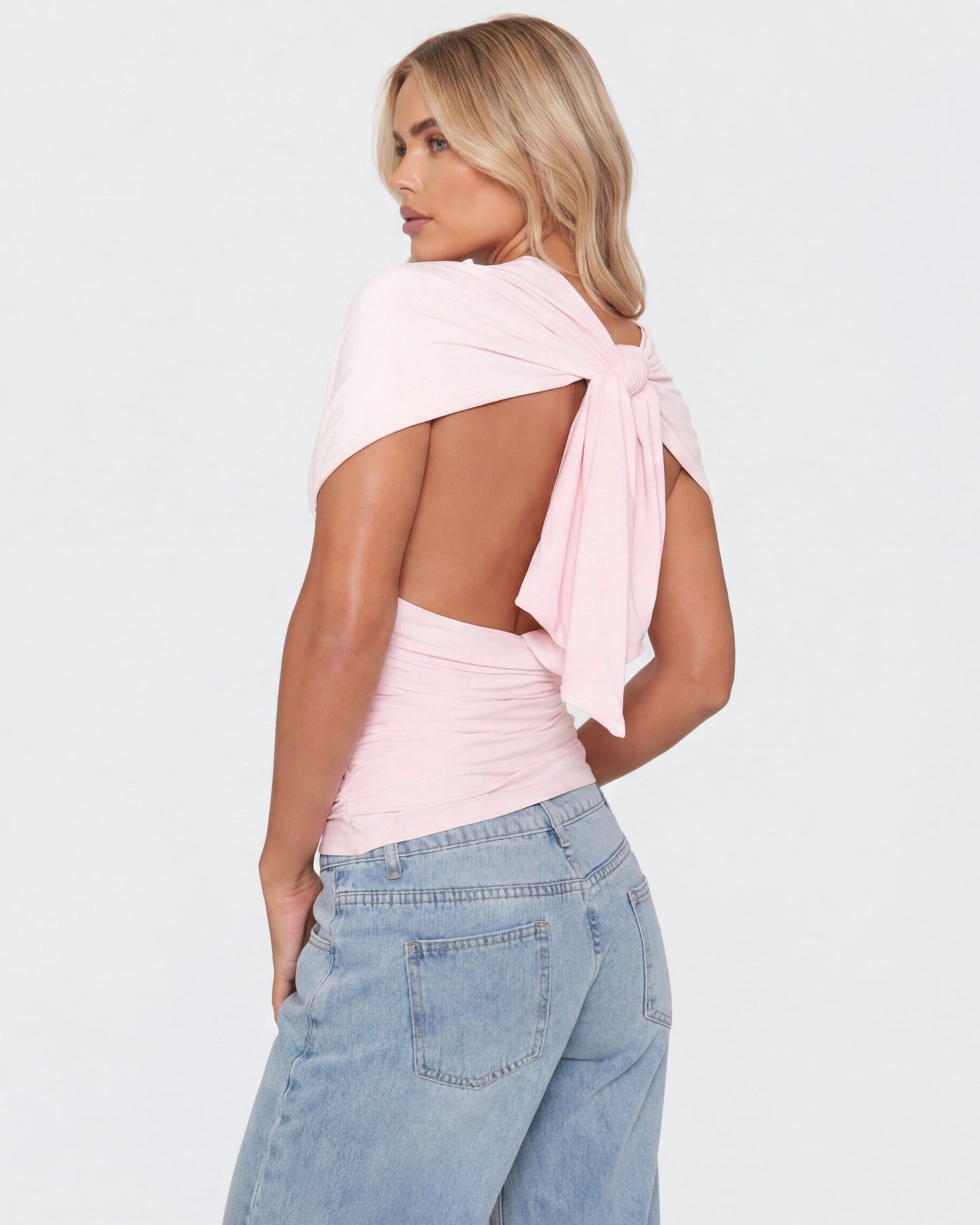 Blush Muse topp med öppen rygg