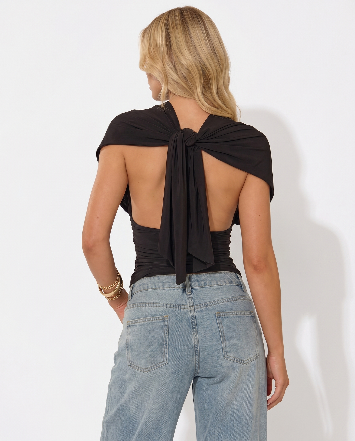Blush Muse topp med öppen rygg